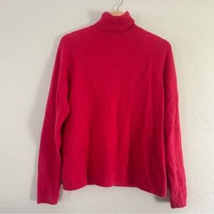 Marshall Fields Classic Pink Magenta Cashmere Turtleneck Sweater XL Comfy Casual